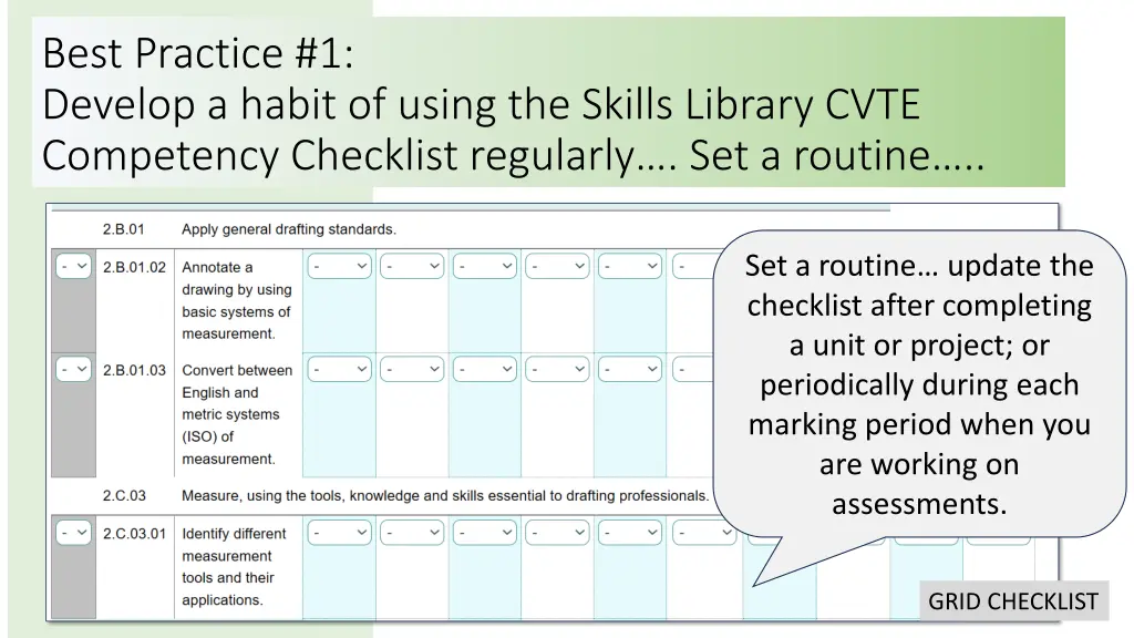 best practice 1 develop a habit of using 1