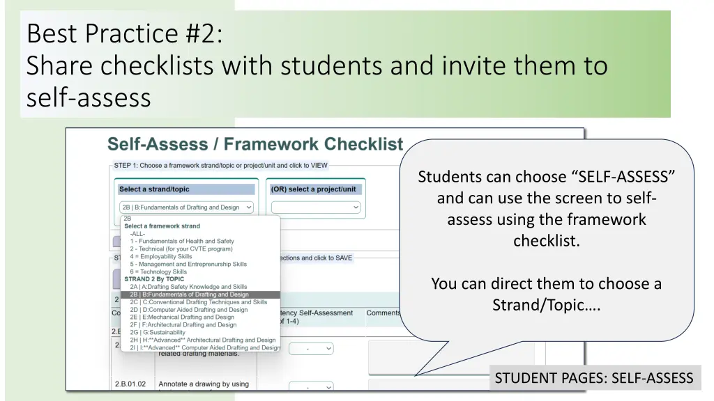 best practice 2 share checklists with students 2