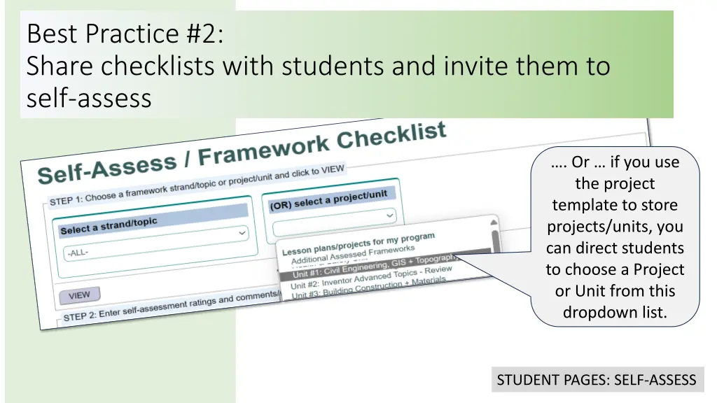 best practice 2 share checklists with students 3