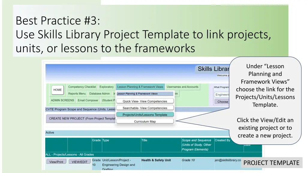 best practice 3 use skills library project