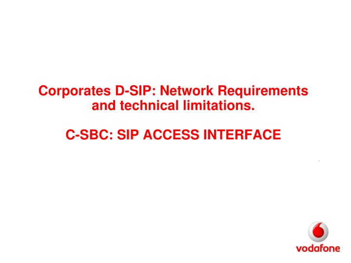 corporates d sip network requirements