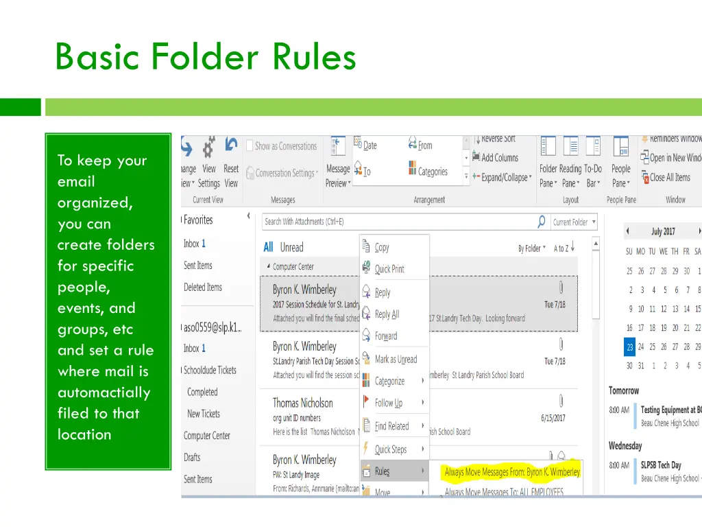 basic folder rules