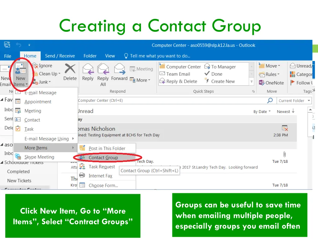 creating a contact group