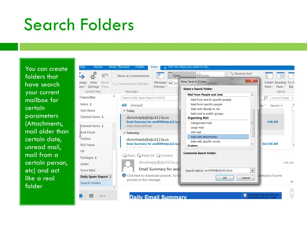 search folders