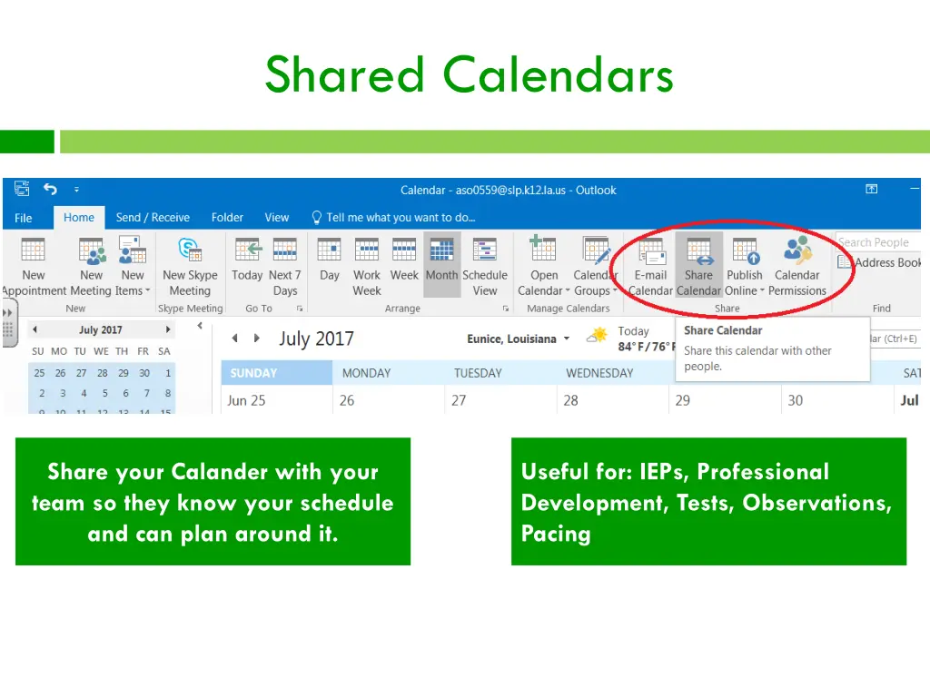 shared calendars