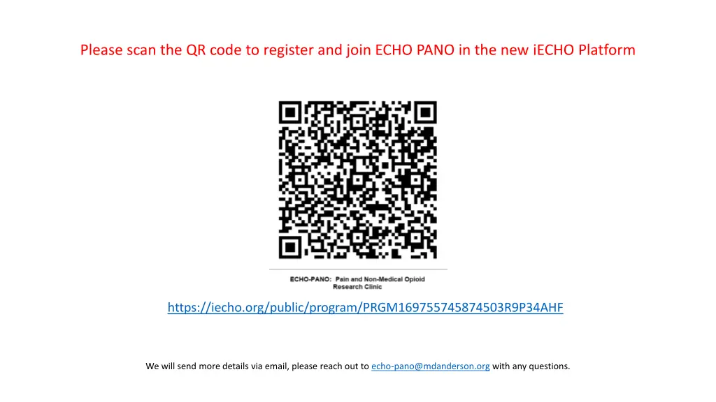 please scan the qr code to register and join echo