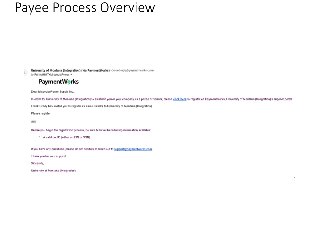 payee process overview