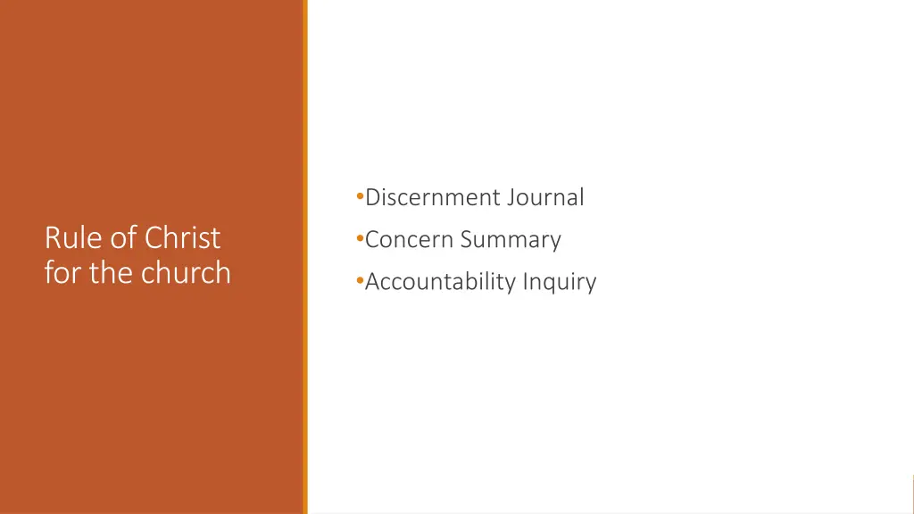 discernment journal concern summary