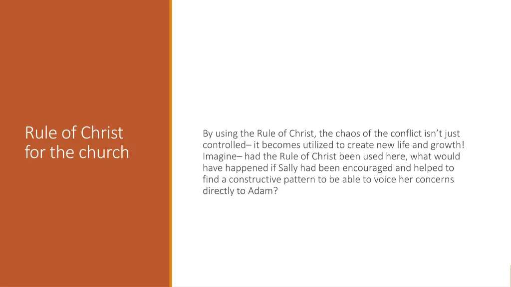 rule of christ for the church 1