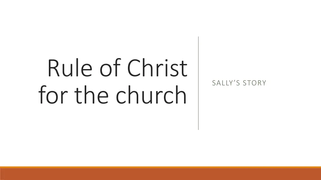 rule of christ for the church