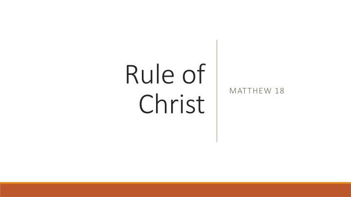 rule of christ