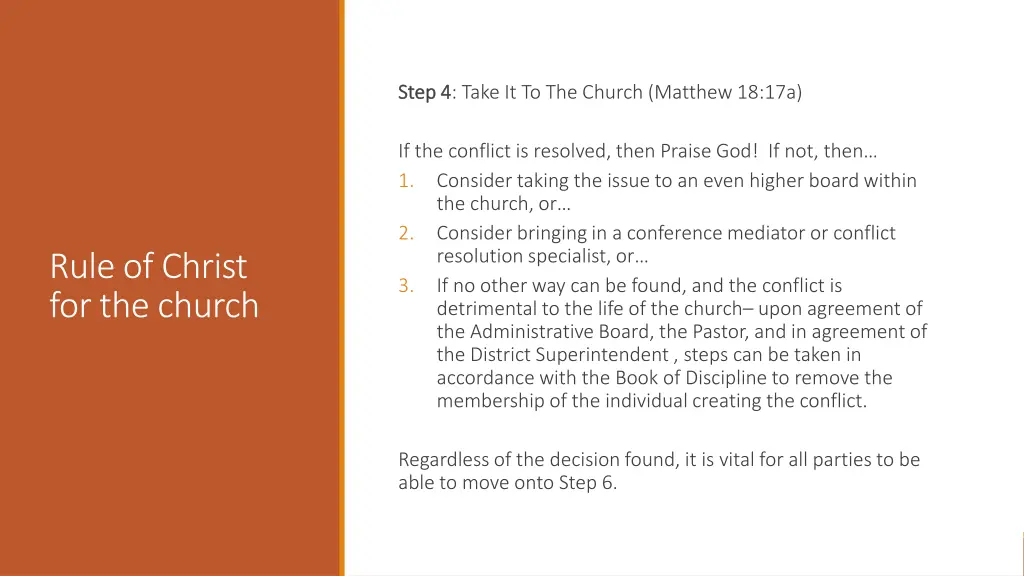 step 4 step 4 take it to the church matthew 18 17a 1