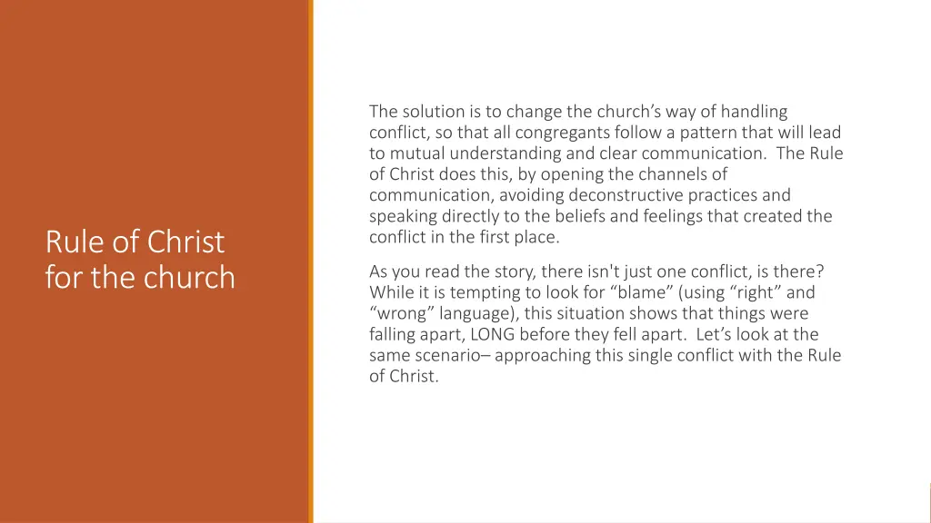 the solution is to change the church