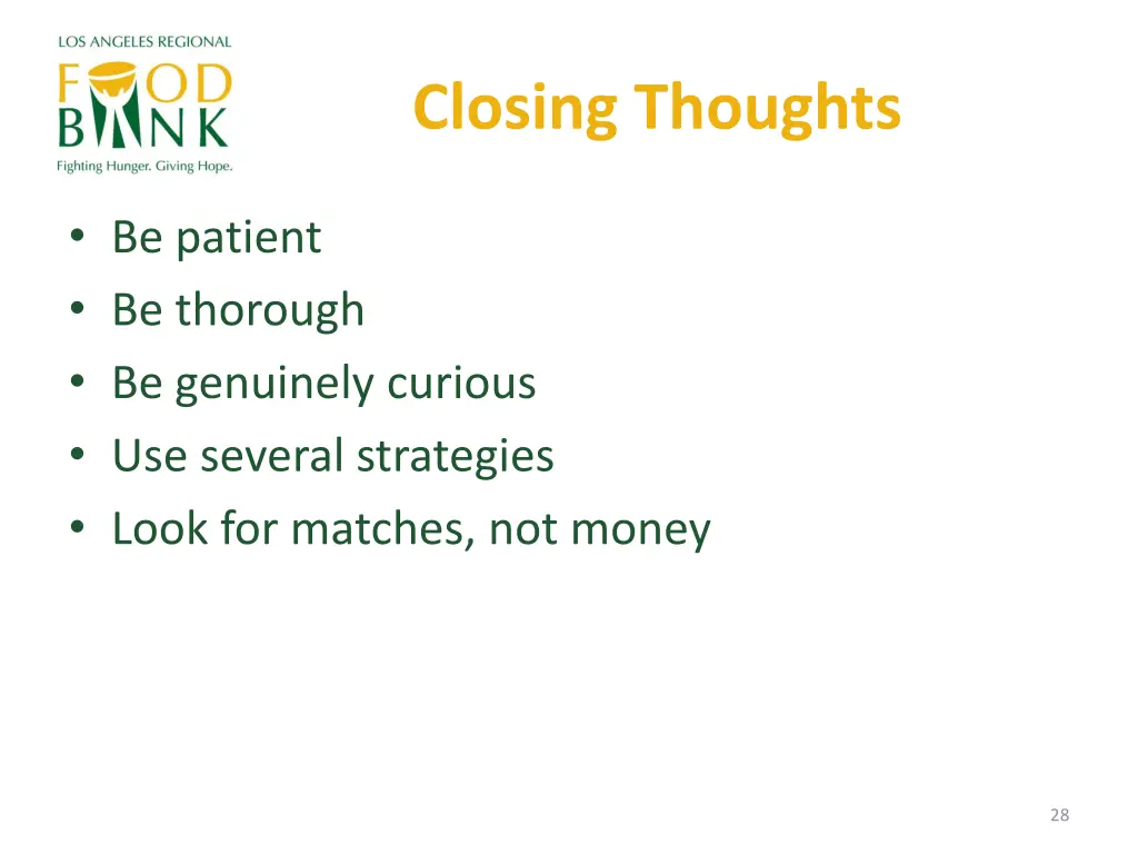 closing thoughts