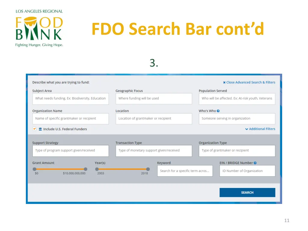 fdo search bar cont d