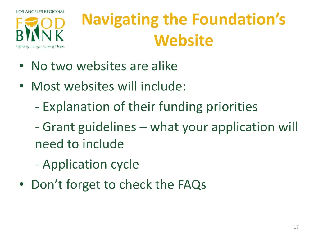 navigating the foundation s website