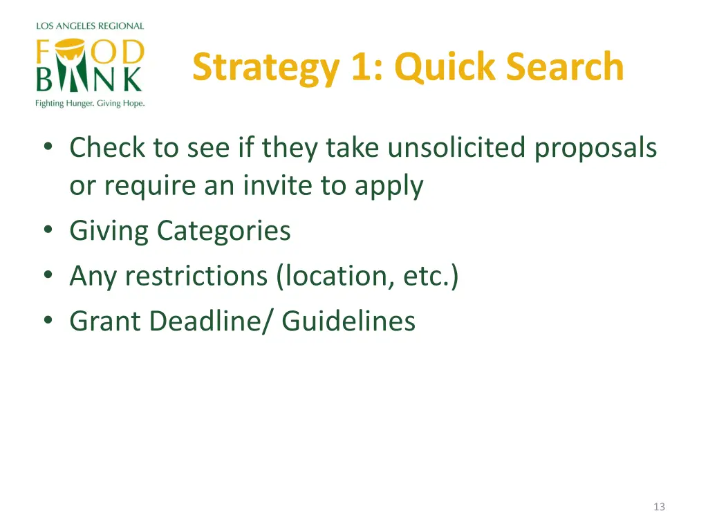 strategy 1 quick search