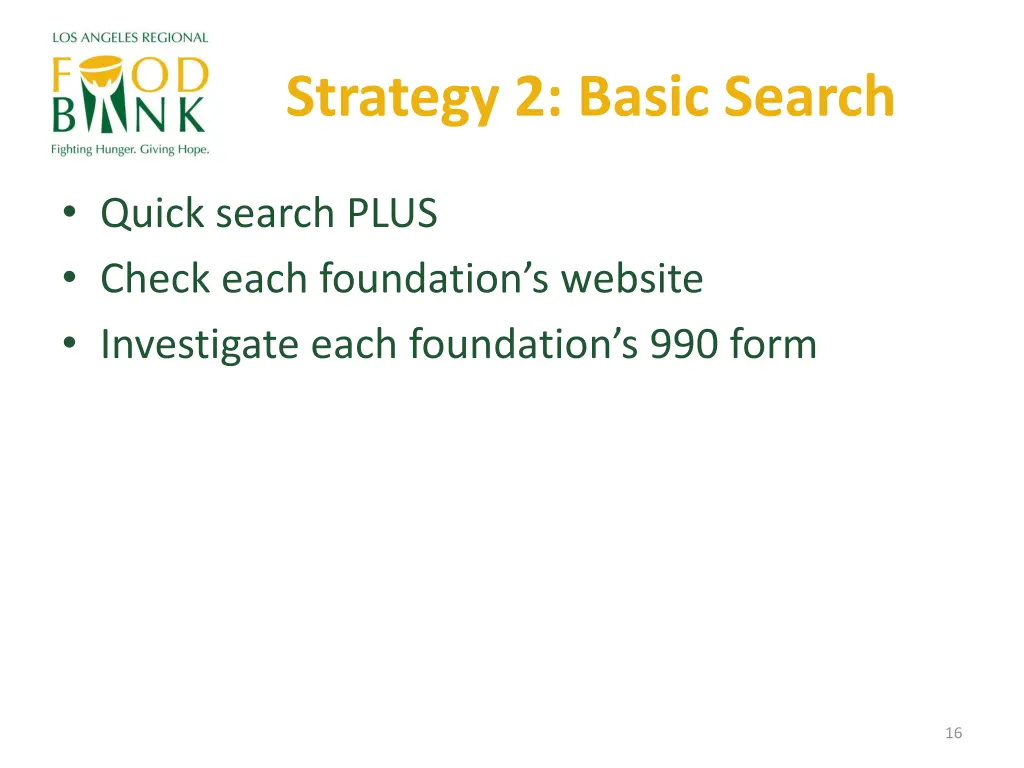 strategy 2 basic search