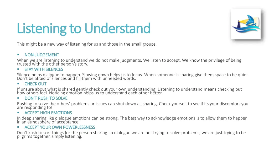 listening to understand listening to understand