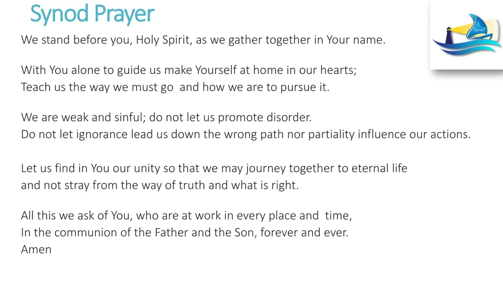 synod prayer synod prayer we stand before