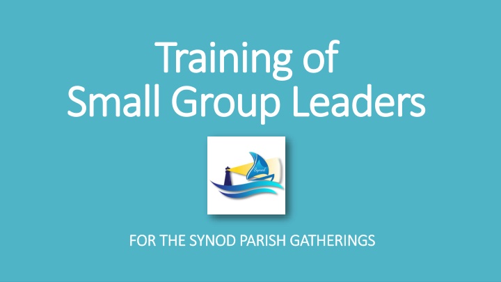 training of training of small group leaders small