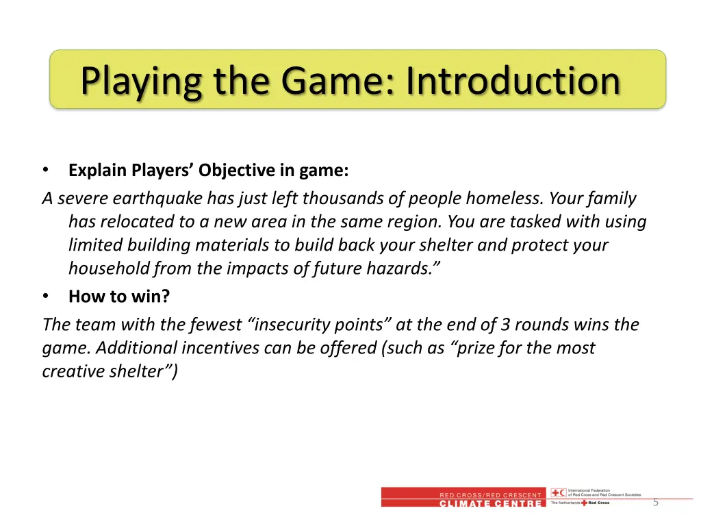 playing the game introduction