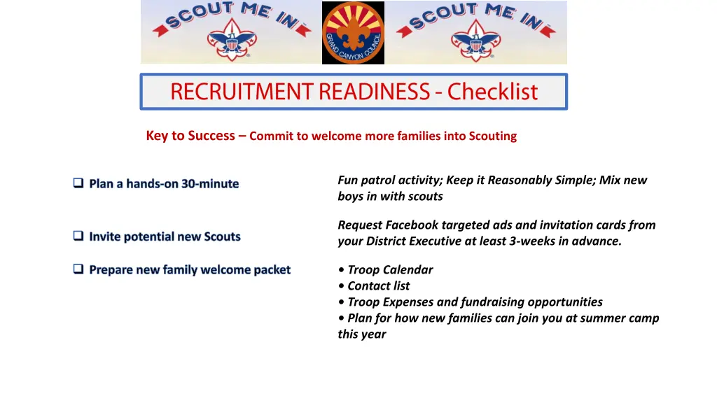 key to success commit to welcome more families 1