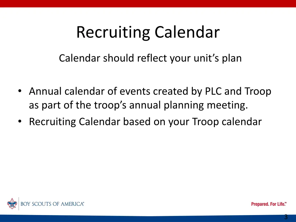 recruiting calendar