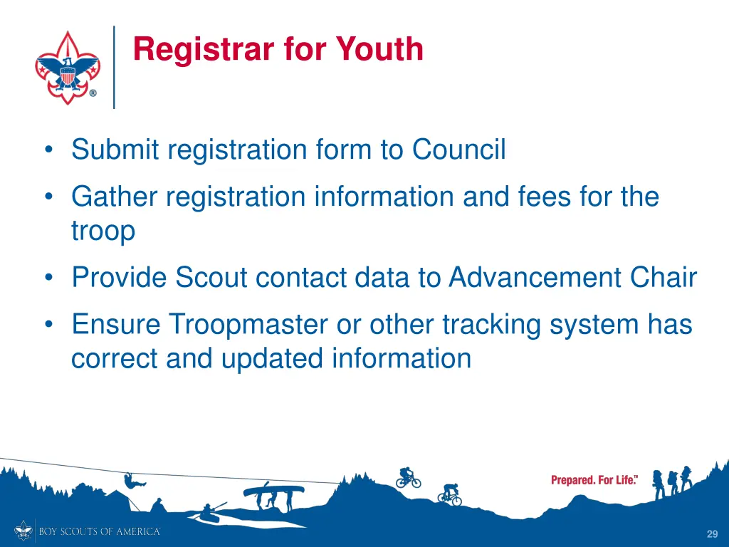 registrar for youth