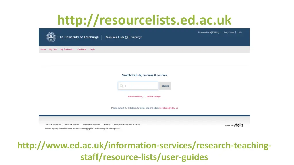 http resourcelists ed ac uk