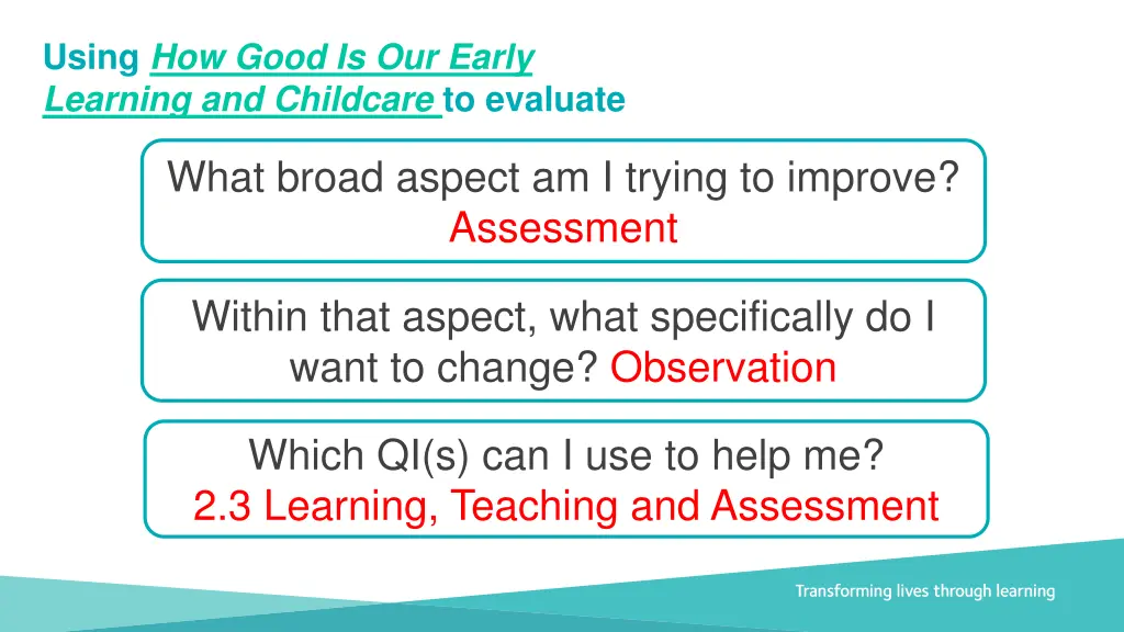 using how good is our early learning 2