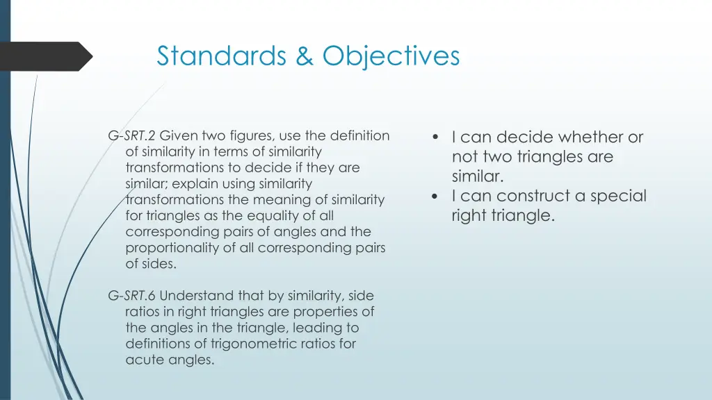 standards objectives