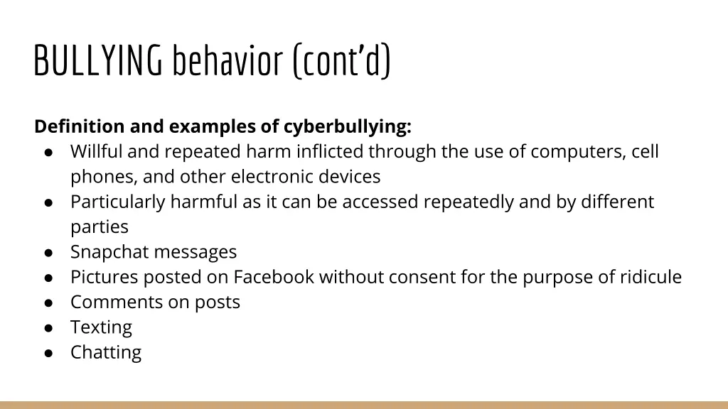 bullying behavior cont d 3