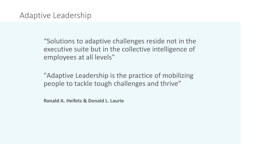 adaptive leadership