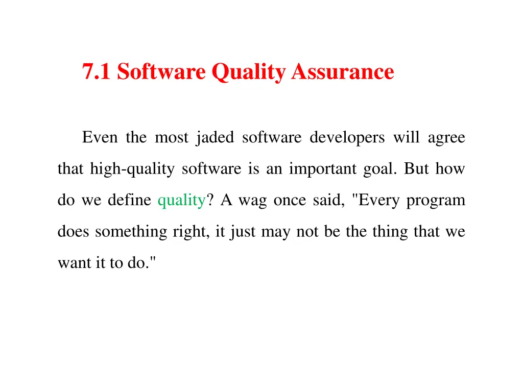 7 1 software quality assurance