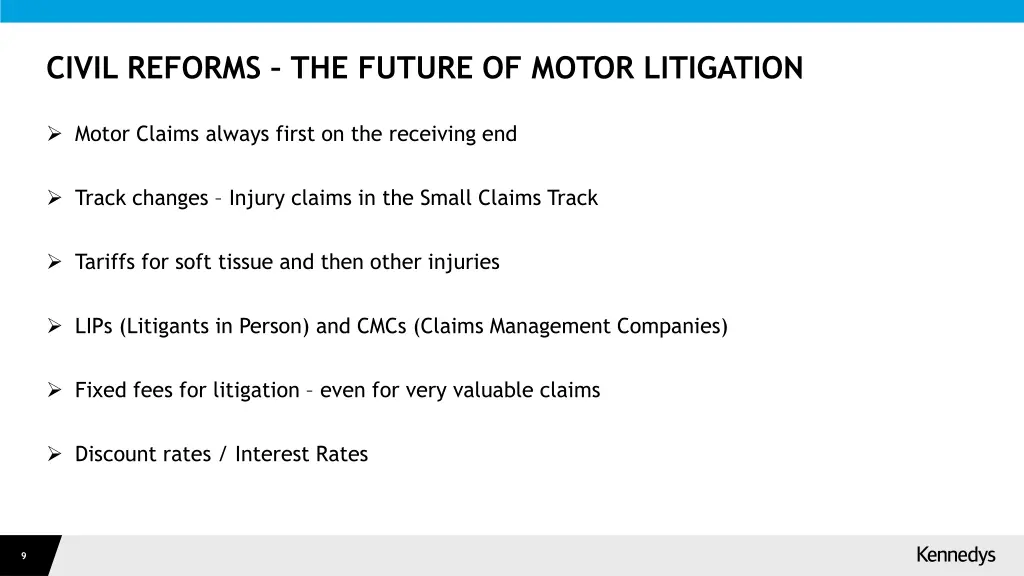 civil reforms the future of motor litigation