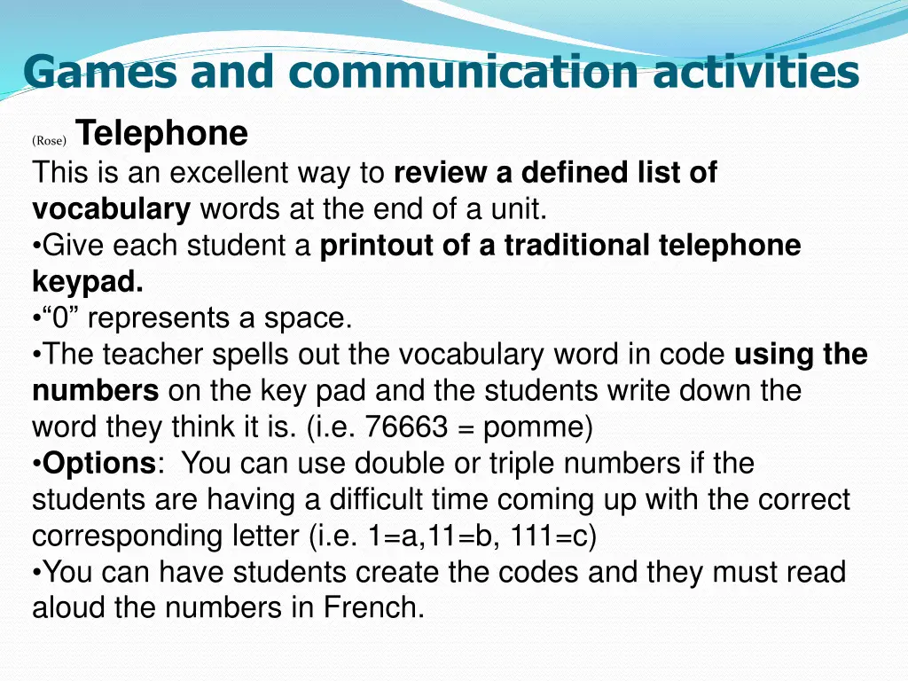 games and communication activities 1