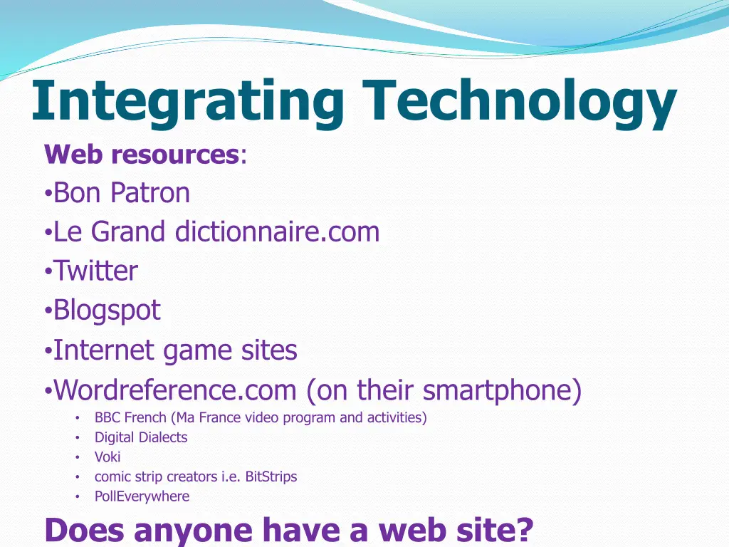 integrating technology web resources bon patron