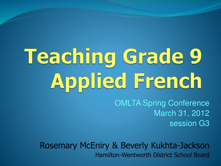 omlta spring conference march 31 2012