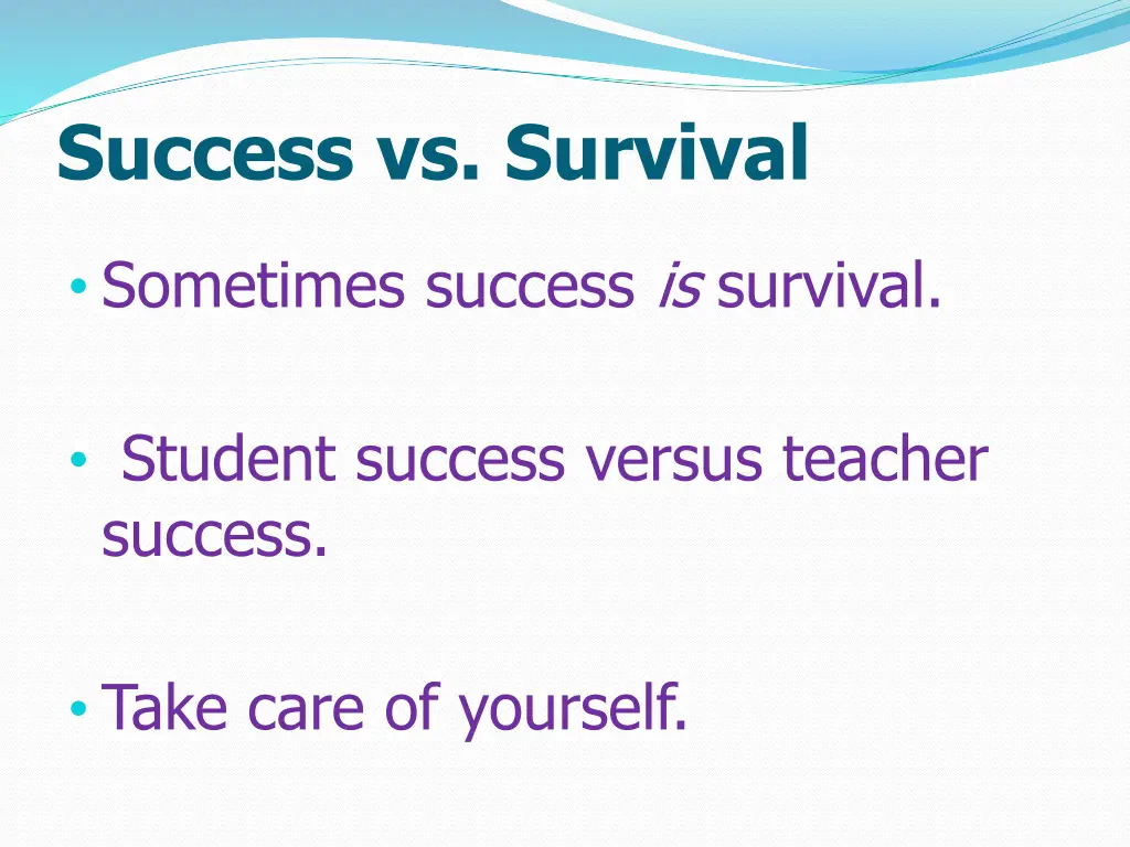 success vs survival