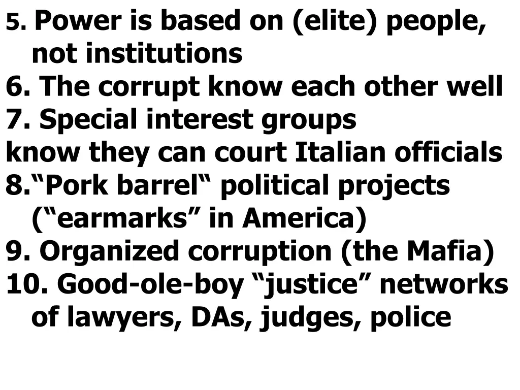 5 power is based on elite people not institutions