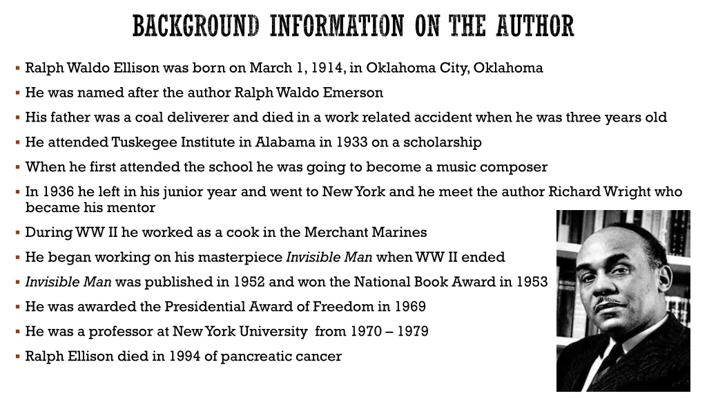 background information on the author