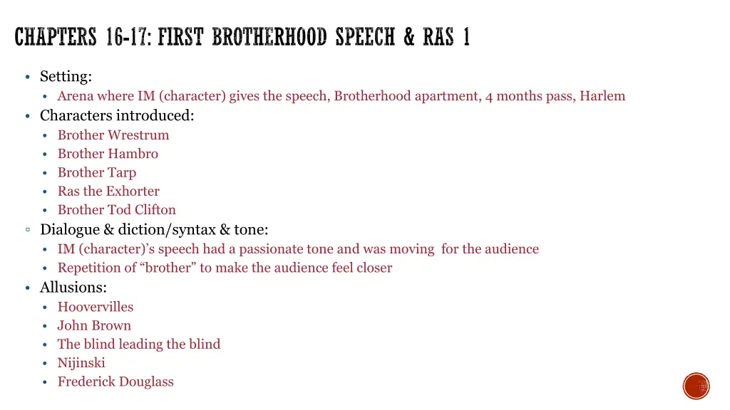 chapters 16 17 first brotherhood speech ras 1