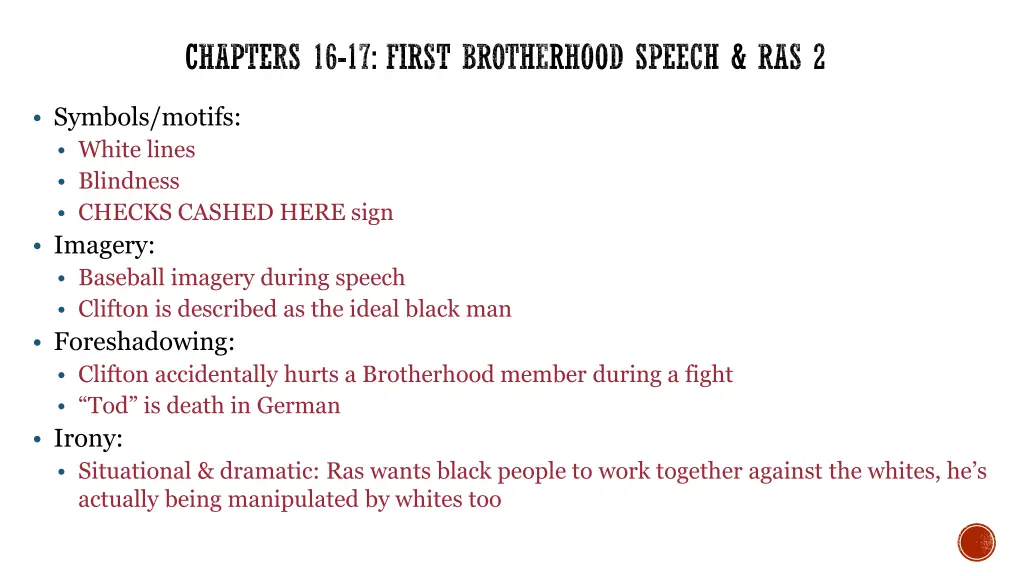 chapters 16 17 first brotherhood speech ras 2