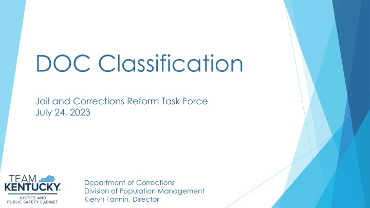 doc classification jail and corrections reform