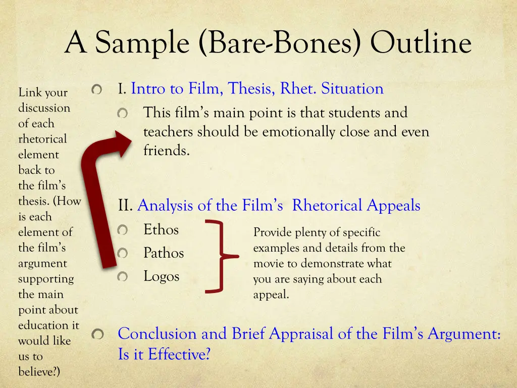 a sample bare bones outline