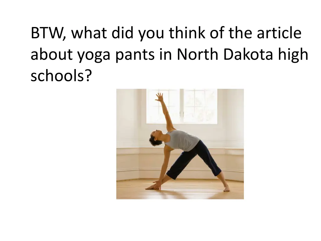 btw what did you think of the article about yoga