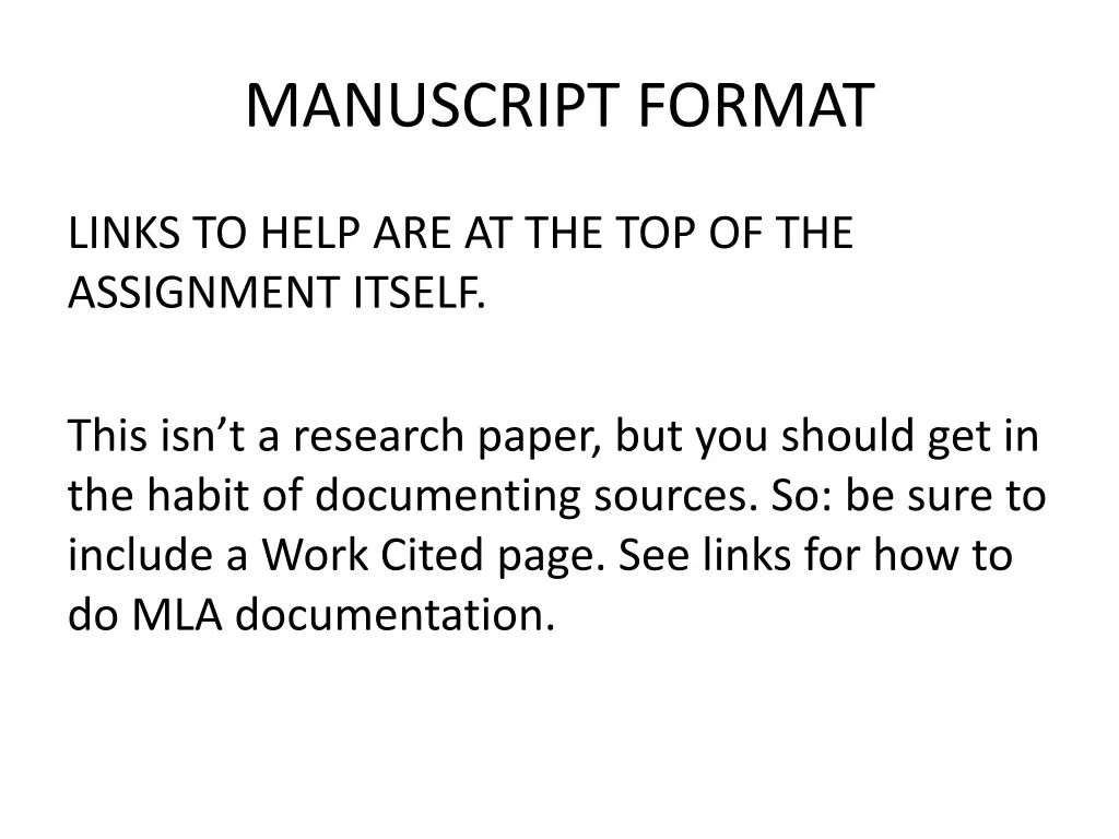 manuscript format