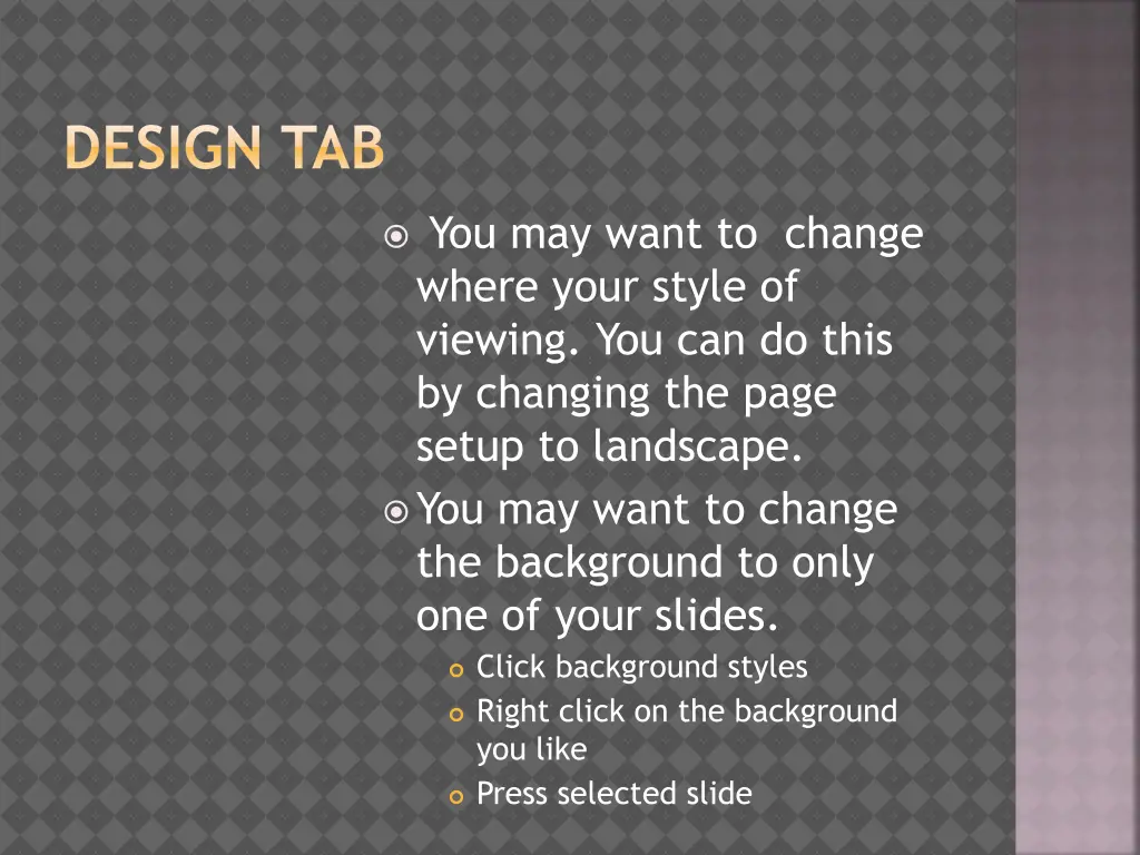 design tab