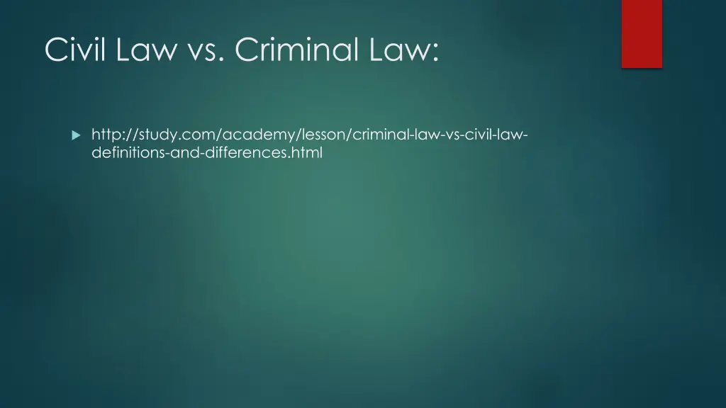 civil law vs criminal law